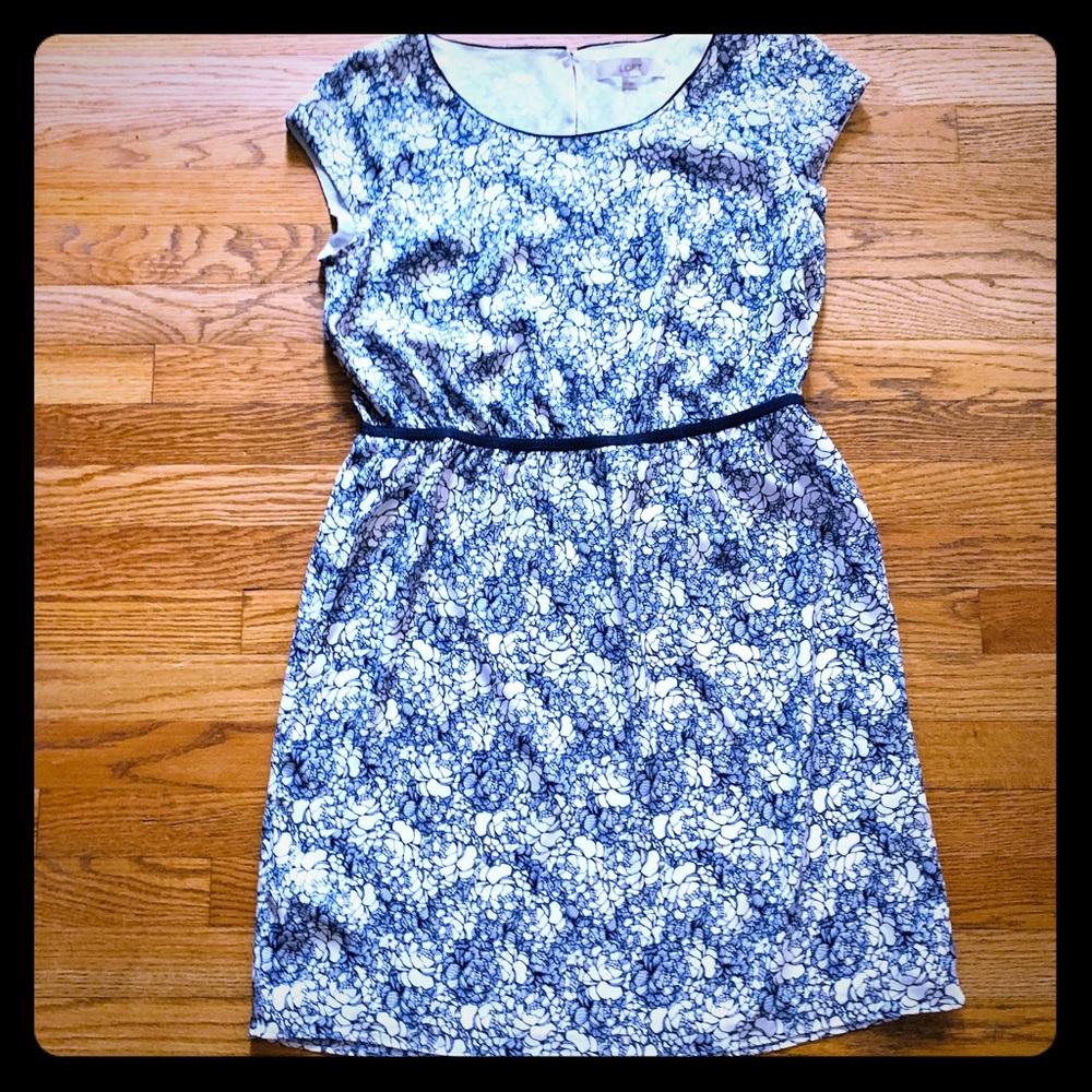 LOFT Blue & White Dress